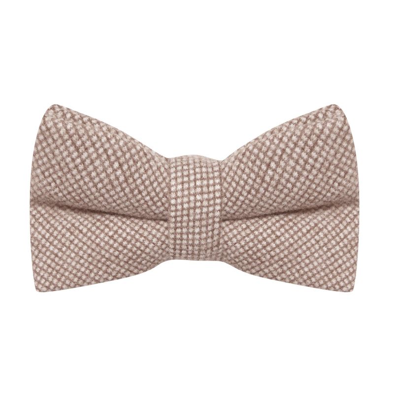 king & priory Champagne Brown Waffle Bow Tie