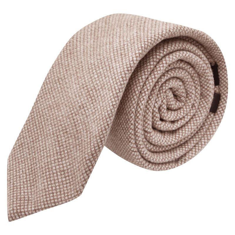 king & priory Champagne Brown Waffle Tie