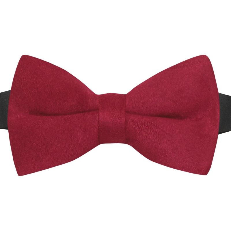King & Priory Chilli Red Suede Bow Tie