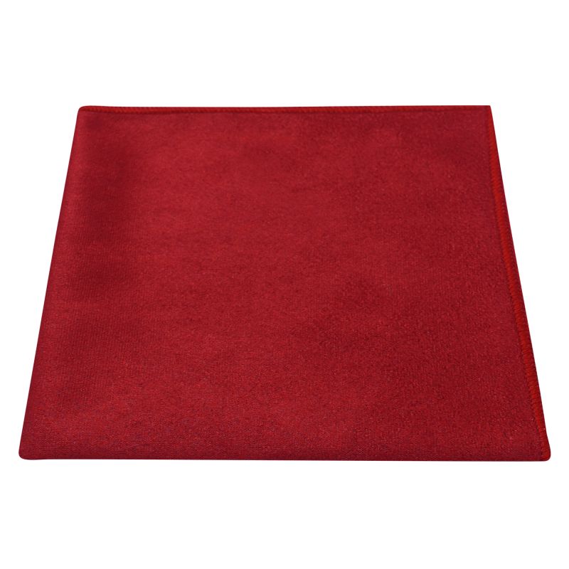 king & priory Chilli Red Suede Pocket Square