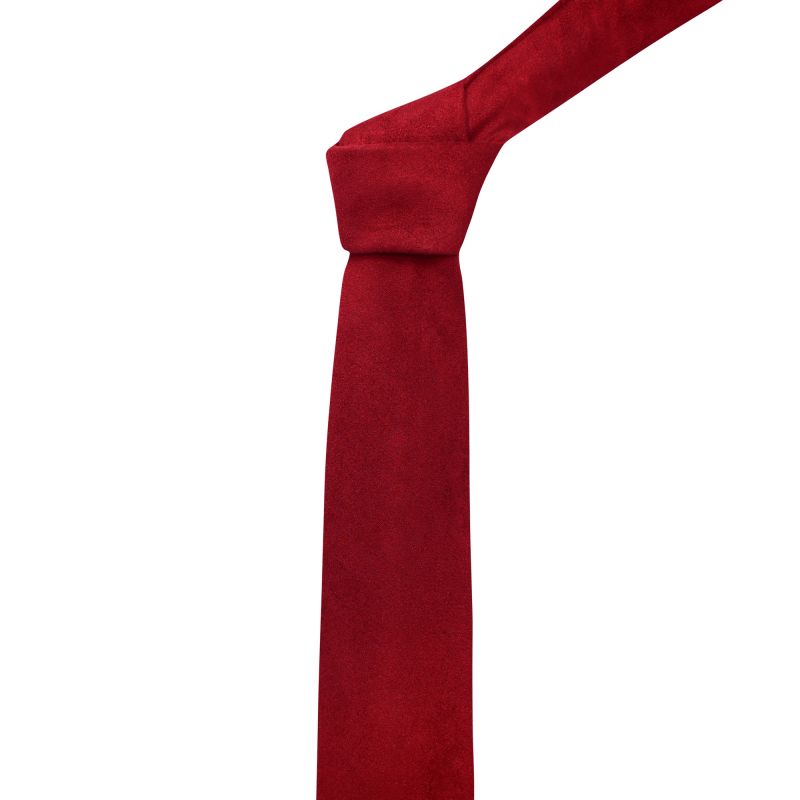 King & Priory Chilli Red Suede Tie