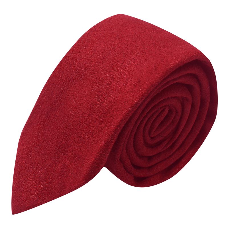 king & priory Chilli Red Suede Tie