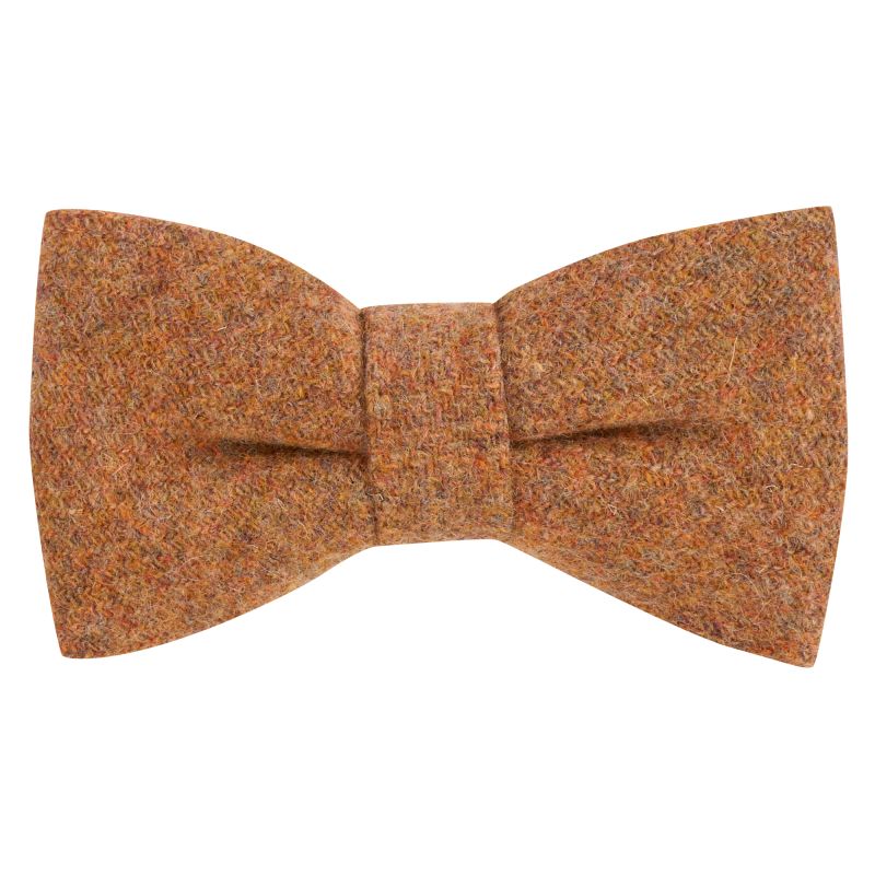 king & priory Cinnamon Brown Woven Wool Bow Tie