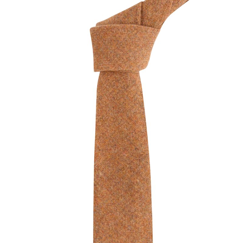 king & priory Cinnamon Brown Woven Wool Tie
