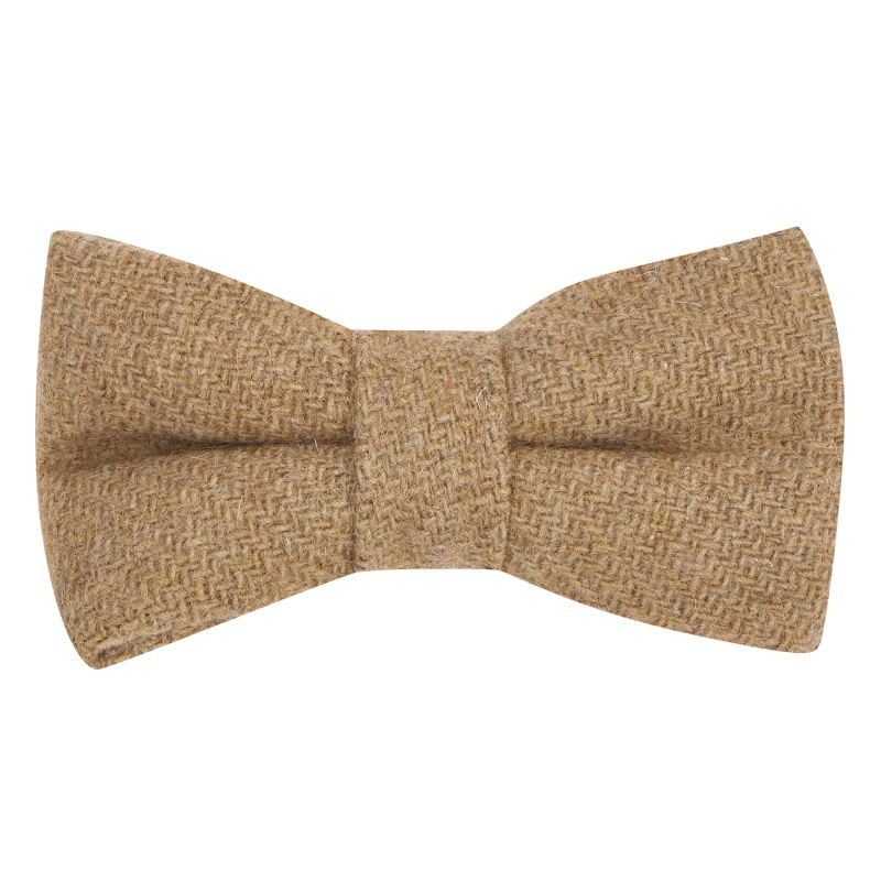King & Priory Coffee Brown Woven Wool Bow Tie