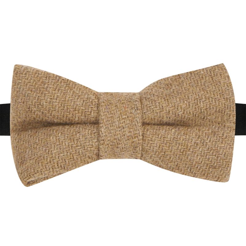 king & priory Coffee Brown Woven Wool Bow Tie