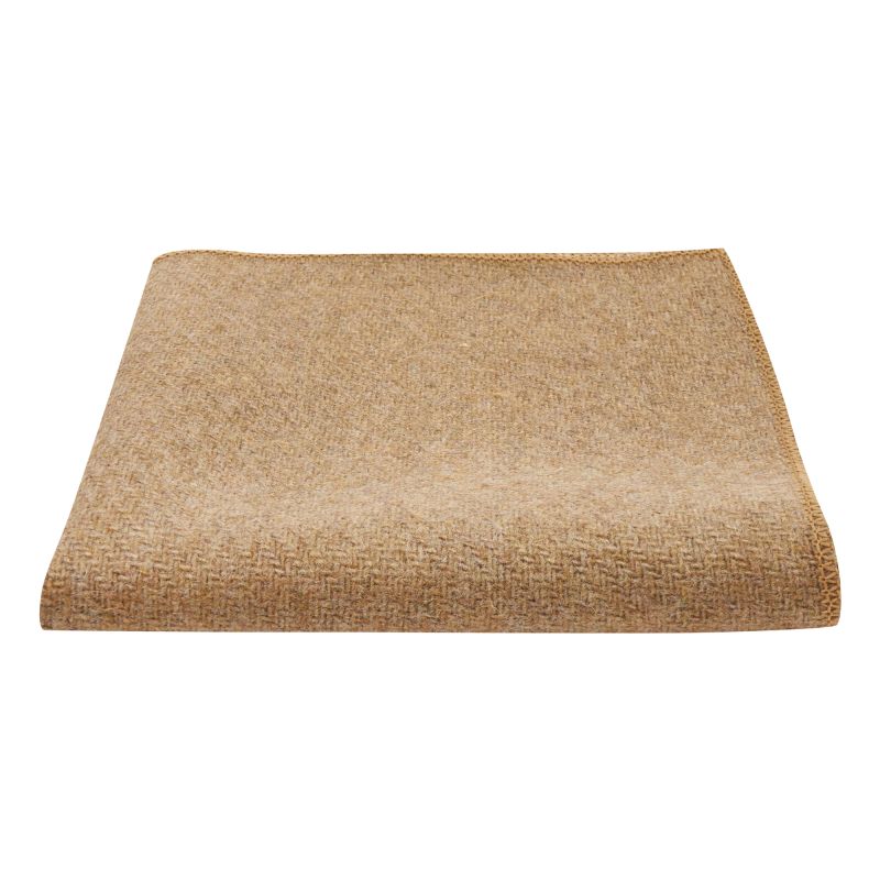 King & Priory Coffee Brown Woven Wool Pocket Square
