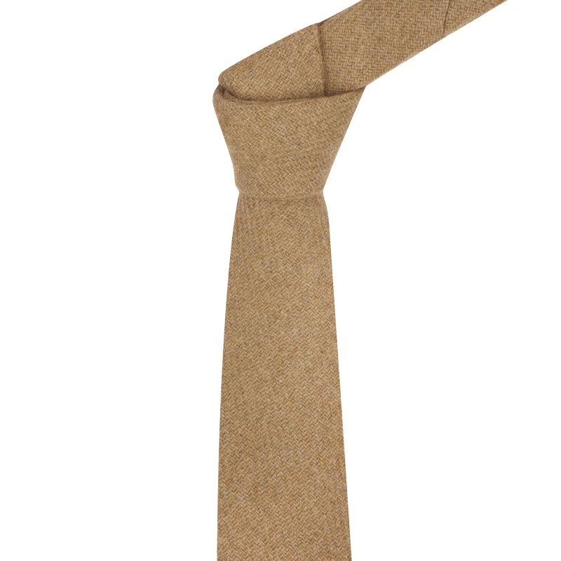 King & Priory Coffee Brown Woven Wool Tie