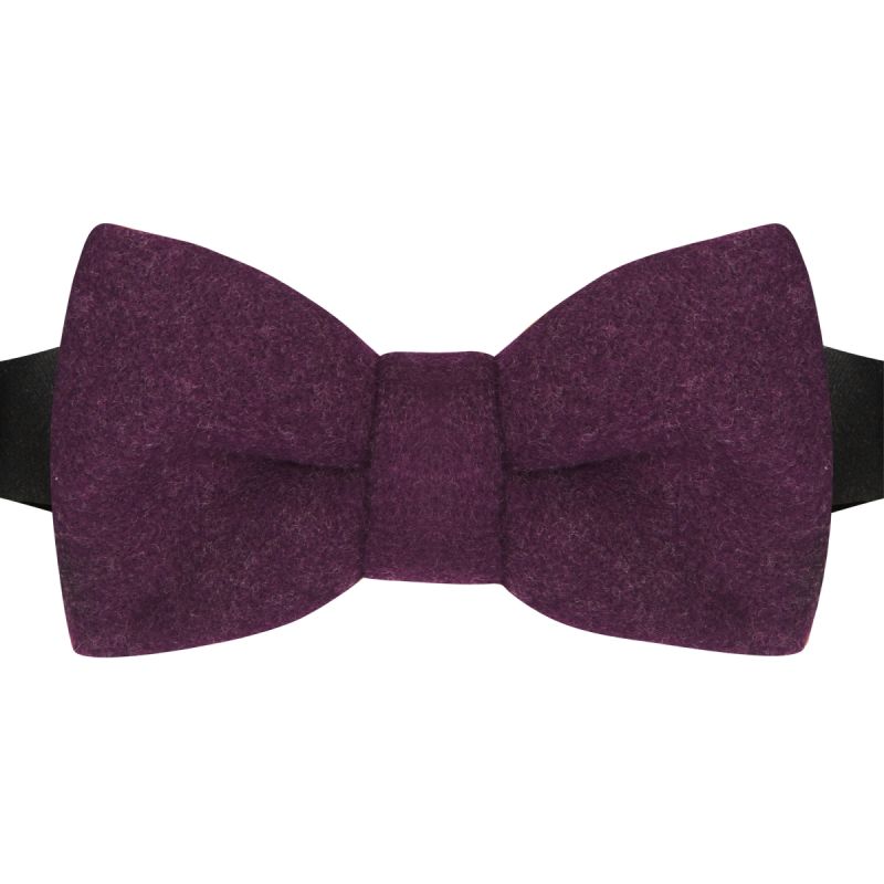 King & Priory Dark Burgundy Donegal Tweed Bow Tie