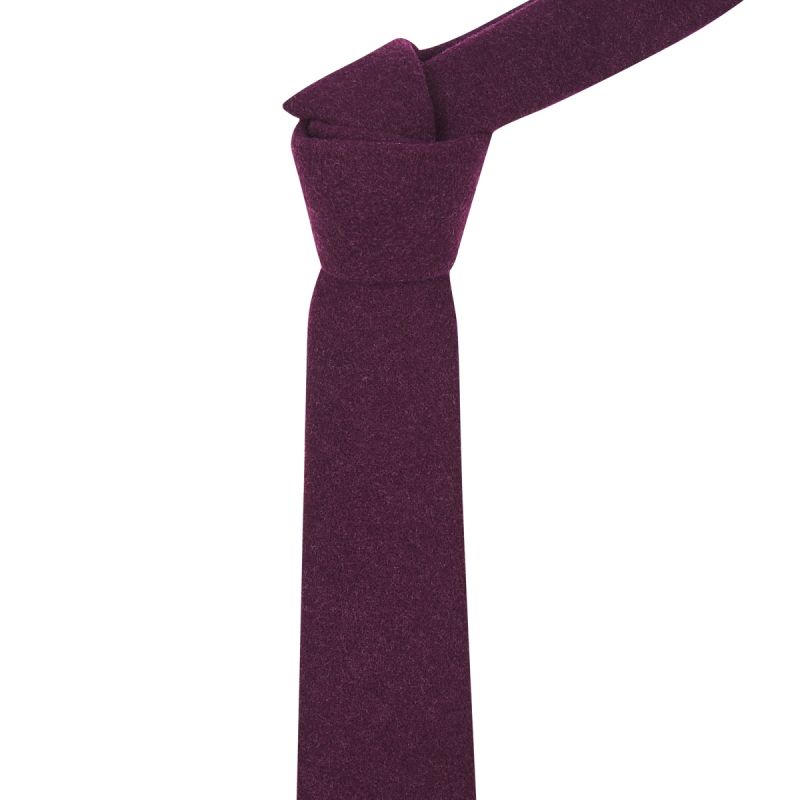 King & Priory Dark Burgundy Donegal Tweed Tie