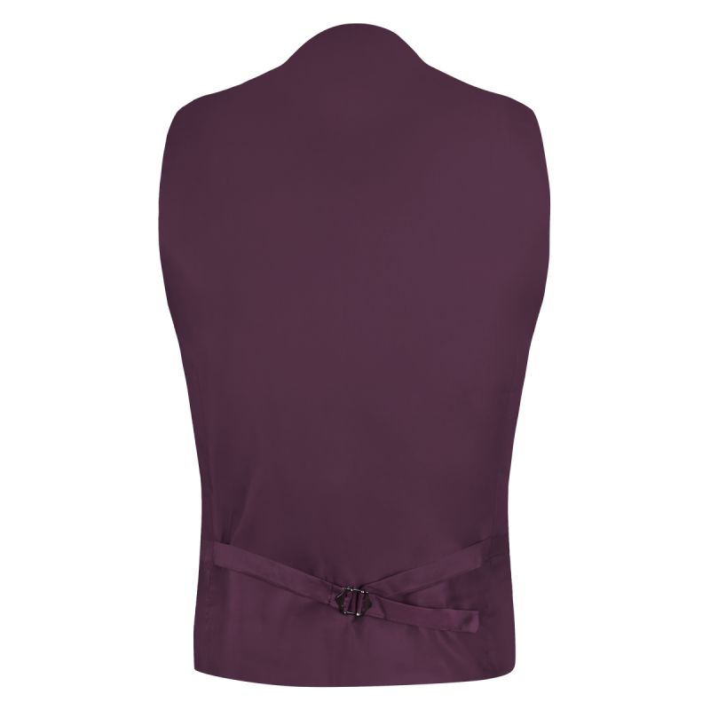 King & Priory Dark Burgundy Donegal Tweed Waistcoat