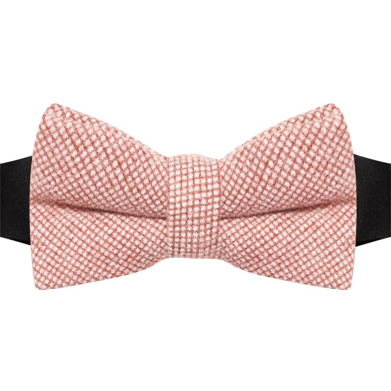 King & Priory Dark Coral Waffle Bow Tie