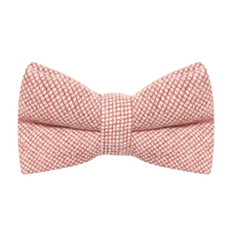 king & priory Dark Coral Waffle Bow Tie