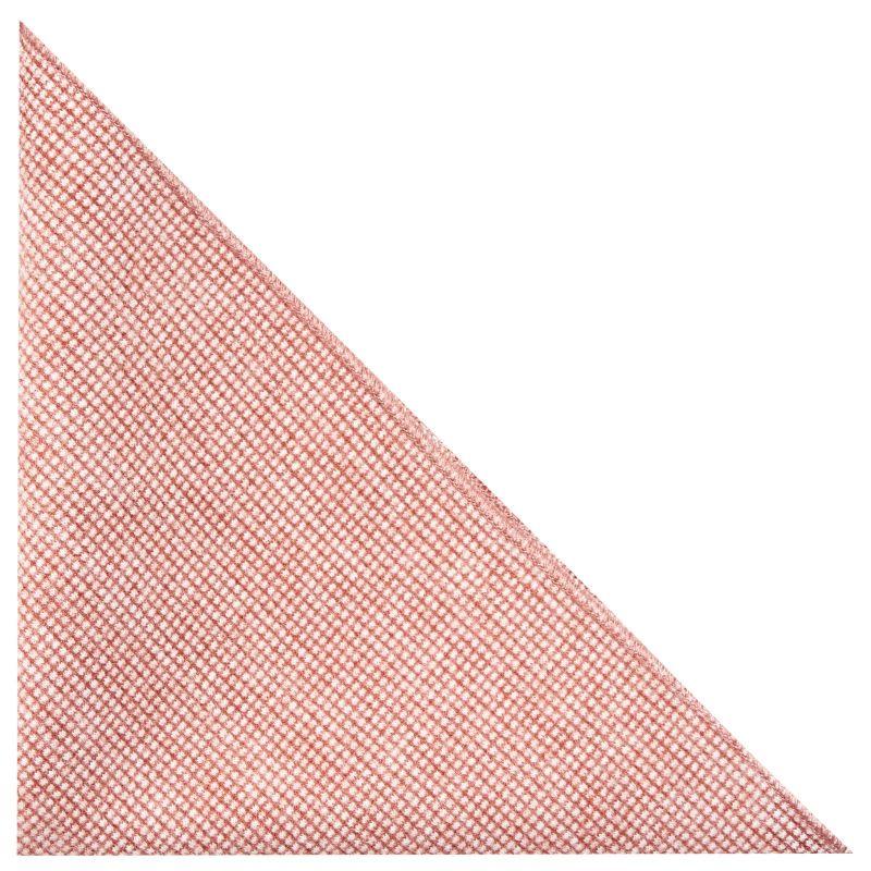 King & Priory Dark Coral Waffle Pocket Square