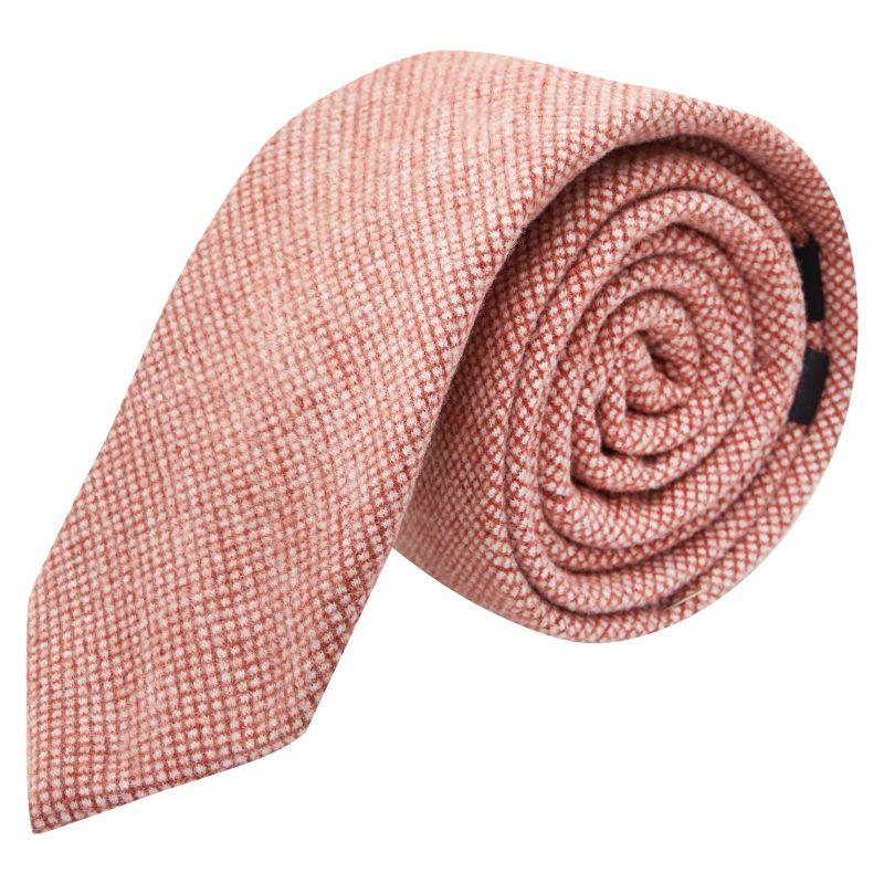 king & priory Dark Coral Waffle Tie