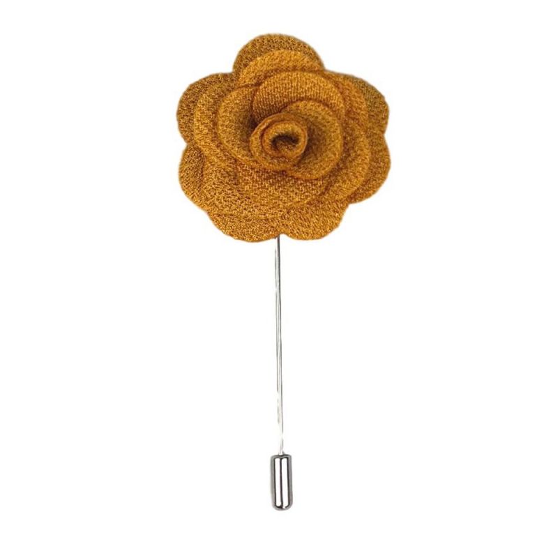 king & priory Dark Gold Flower/Rose Lapel Pin