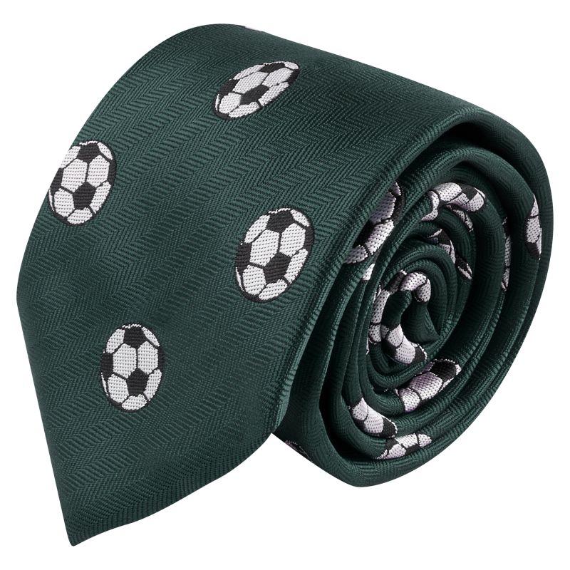 King & Priory Dark Green Football Herringbone Tie