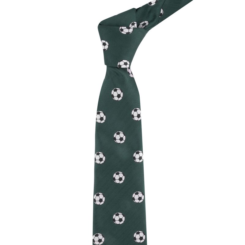 king & priory Dark Green Football Herringbone Tie