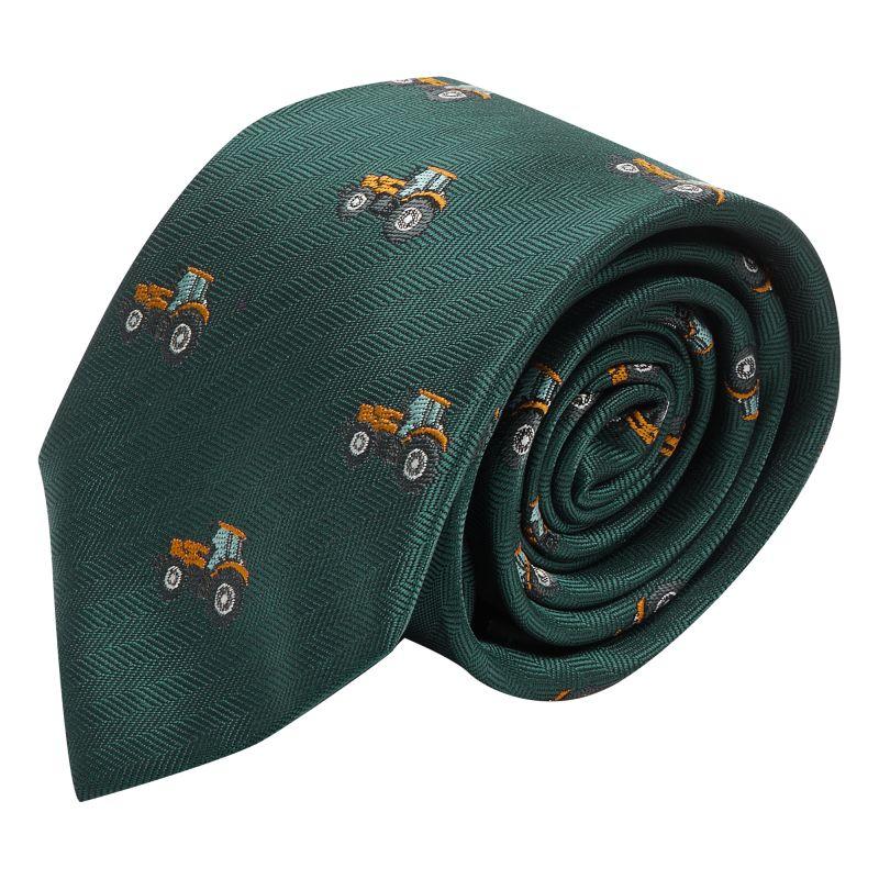 King & Priory Dark Green Herringbone Tractor Tie