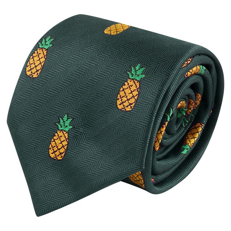 King & Priory Dark Green Pineapple Herringbone Tie