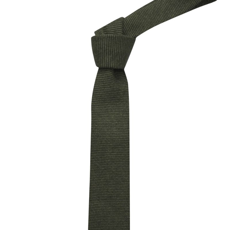 King & Priory Dark Green Sharkskin Stripe Tie