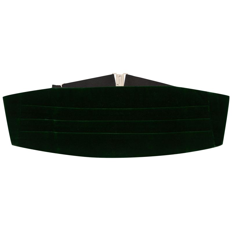 king & priory Dark Green Velvet Cummerbund