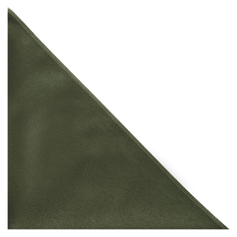 King & Priory Dark Olive Green Suede Pocket Square