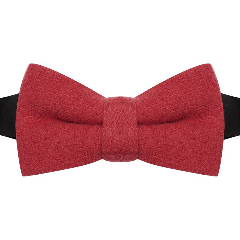 King & Priory Dark Pastel Red Donegal Tweed Bow Tie