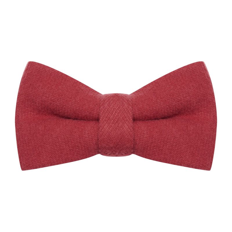king & priory Dark Pastel Red Donegal Tweed Bow Tie