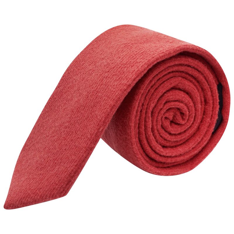 king & priory Dark Pastel Red Donegal Tweed Tie