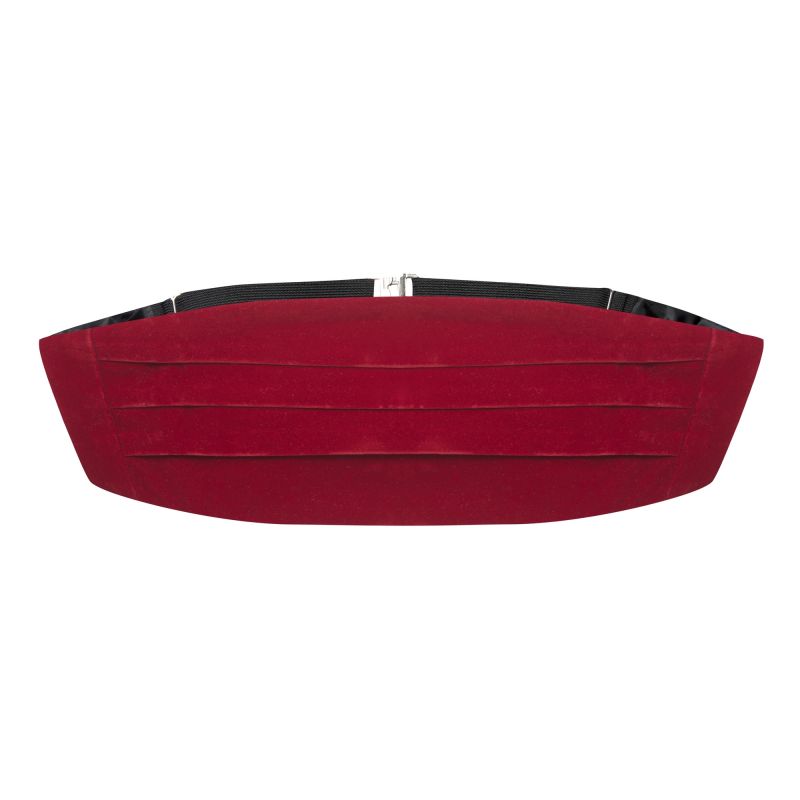 king & priory Dark Red Velvet Cummerbund