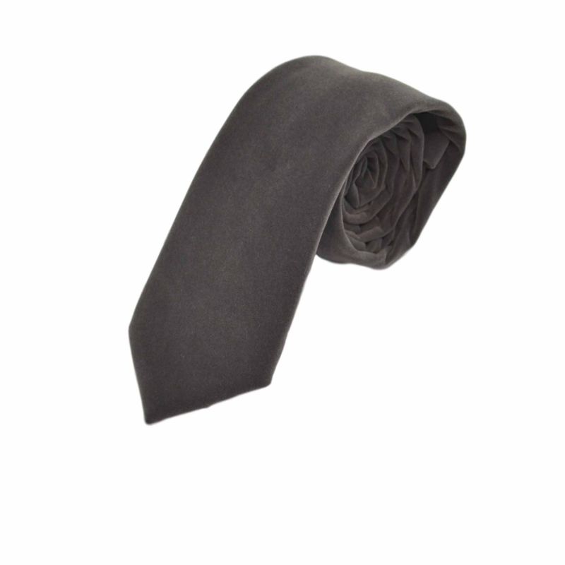 king & priory Dark Silver Grey Velvet Tie