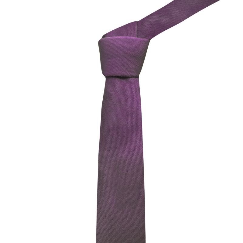 King & Priory Deep Purple Textured Velvet Tie