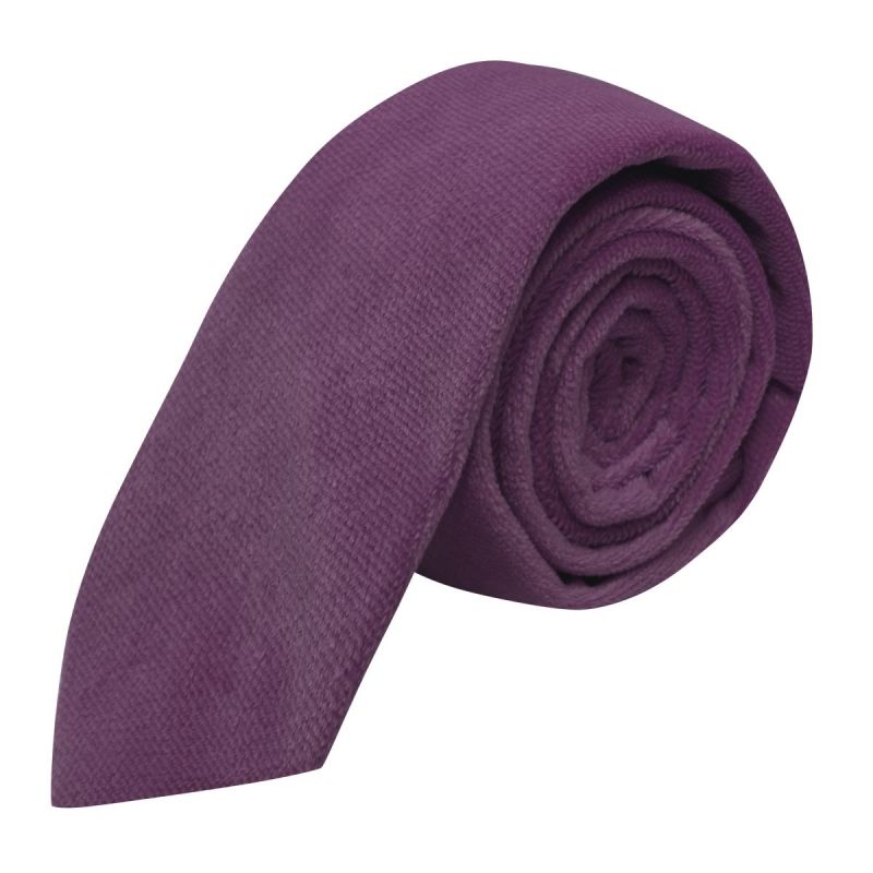 king & priory Deep Purple Textured Velvet Tie