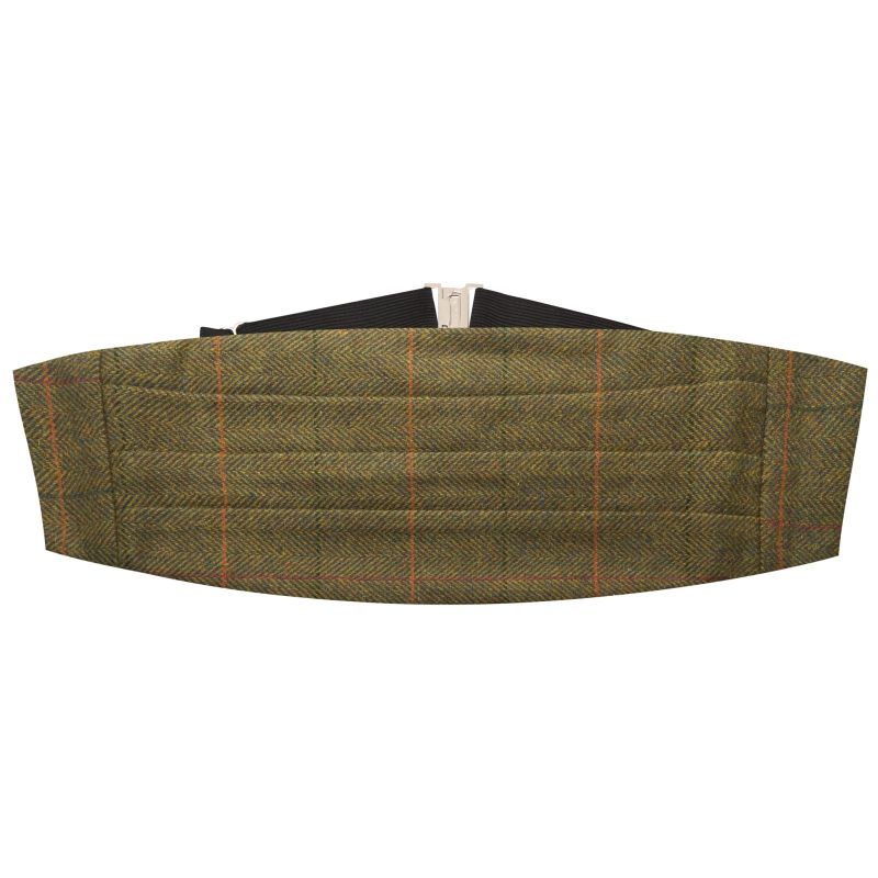 king & priory Dijon Brown Tweed Cummerbund