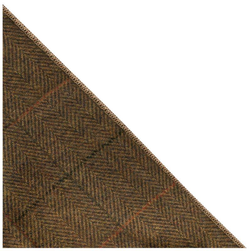 King & Priory Dijon Herringbone Check Pocket Square