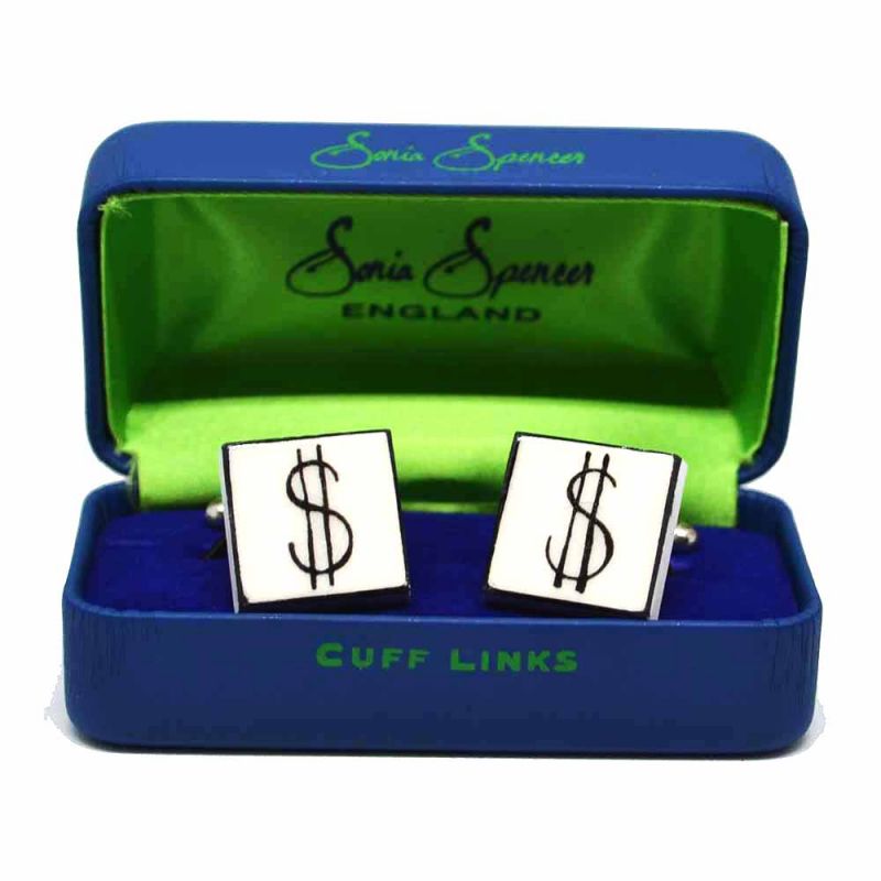 King & Priory Dollar Sign Cufflinks By Sonia Spencer