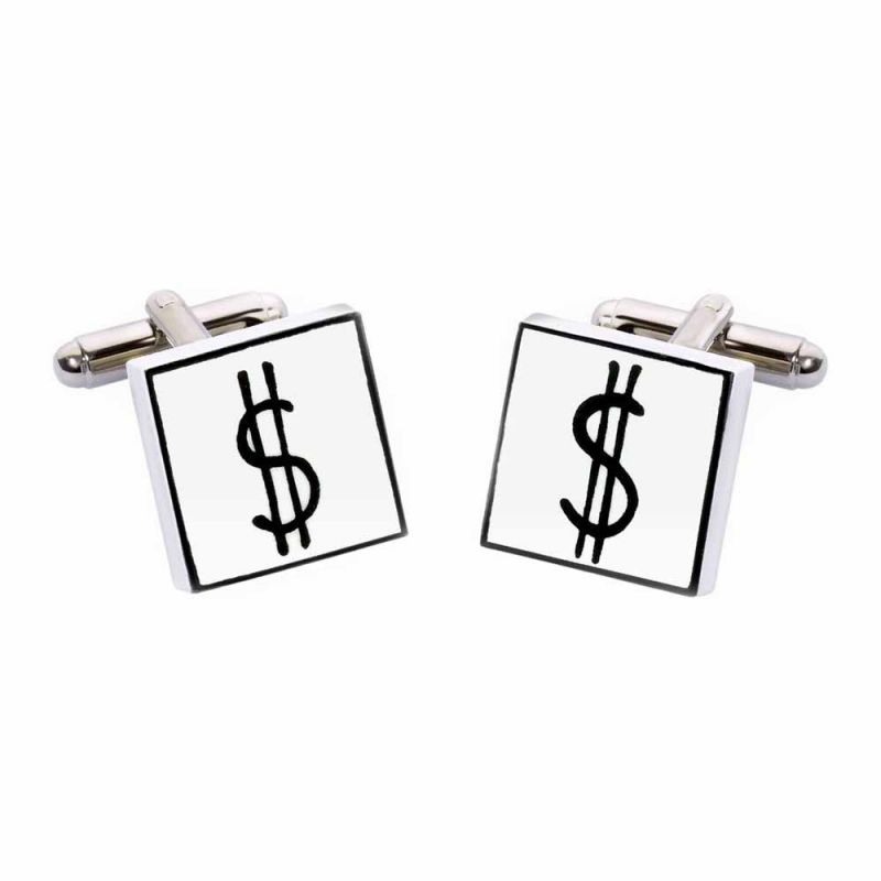 king & priory Dollar Sign Cufflinks by Sonia Spencer