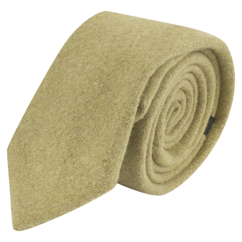 king & priory Earl Green Woven Wool Tie