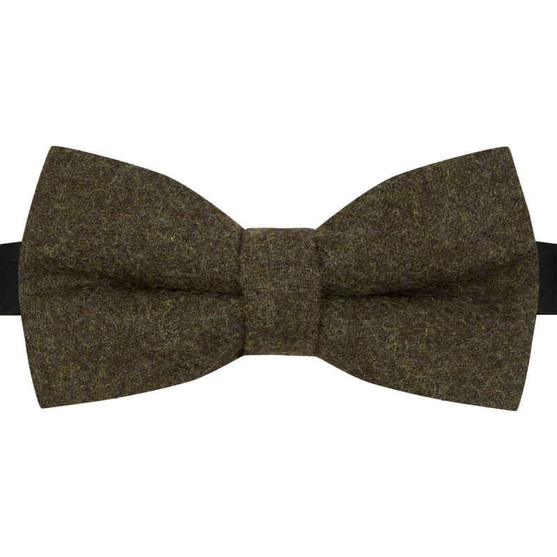King & Priory Earth Green Donegal Tweed Bow Tie
