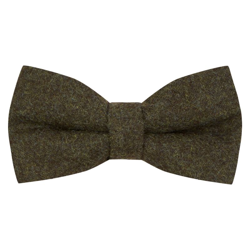 king & priory Earth Green Donegal Tweed Bow Tie