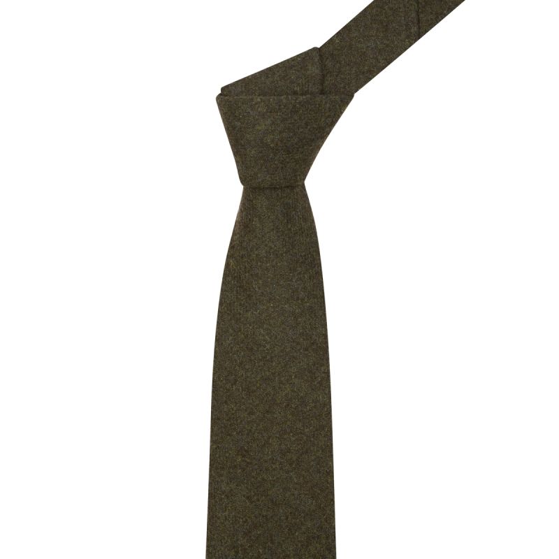 King & Priory Earth Green Donegal Tweed Tie