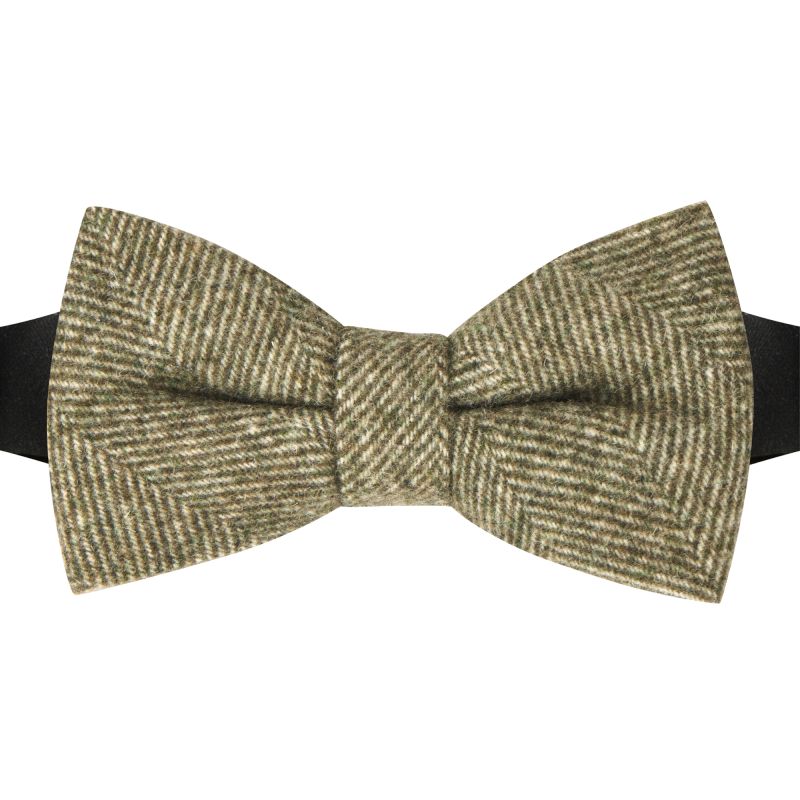 King & Priory Fern Green Herringbone Bow Tie