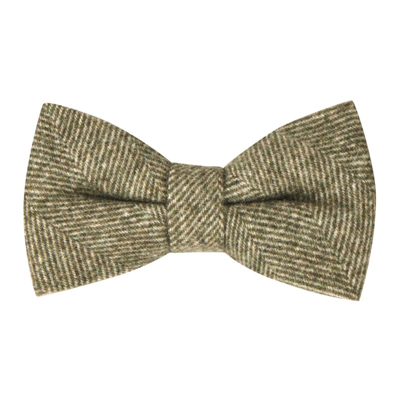 king & priory Fern Green Herringbone Bow Tie