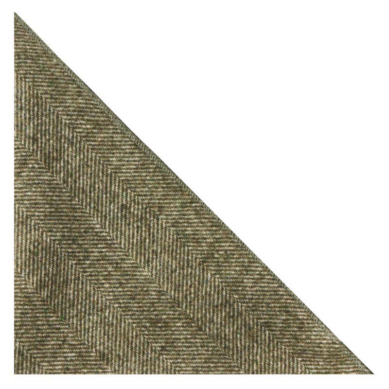 King & Priory Fern Green Herringbone Pocket Square