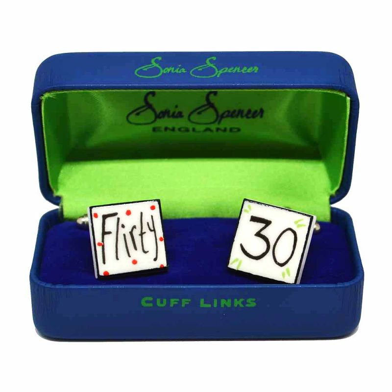 King & Priory Flirty 30 Cufflinks By Sonia Spencer