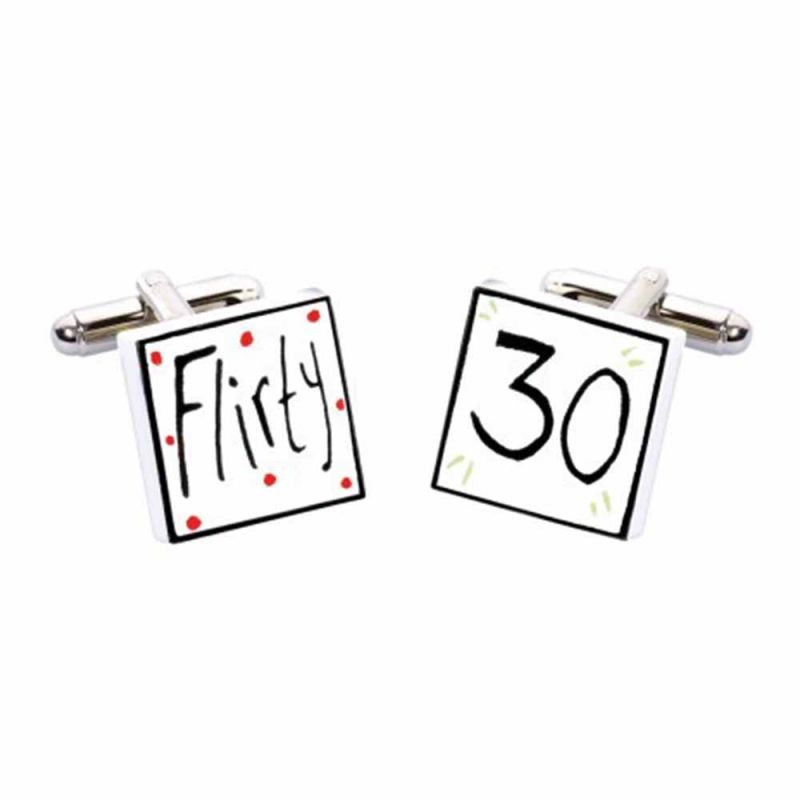 king & priory Flirty 30 Cufflinks by Sonia Spencer