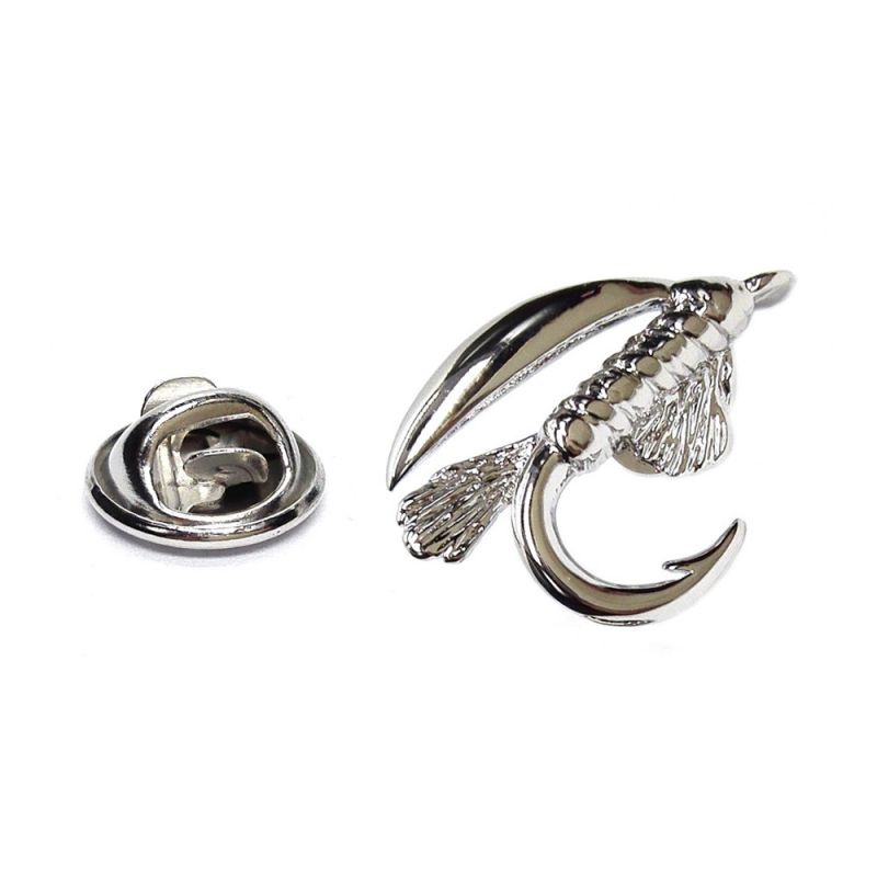 king & priory Fly Fishing Hook Lapel Pin
