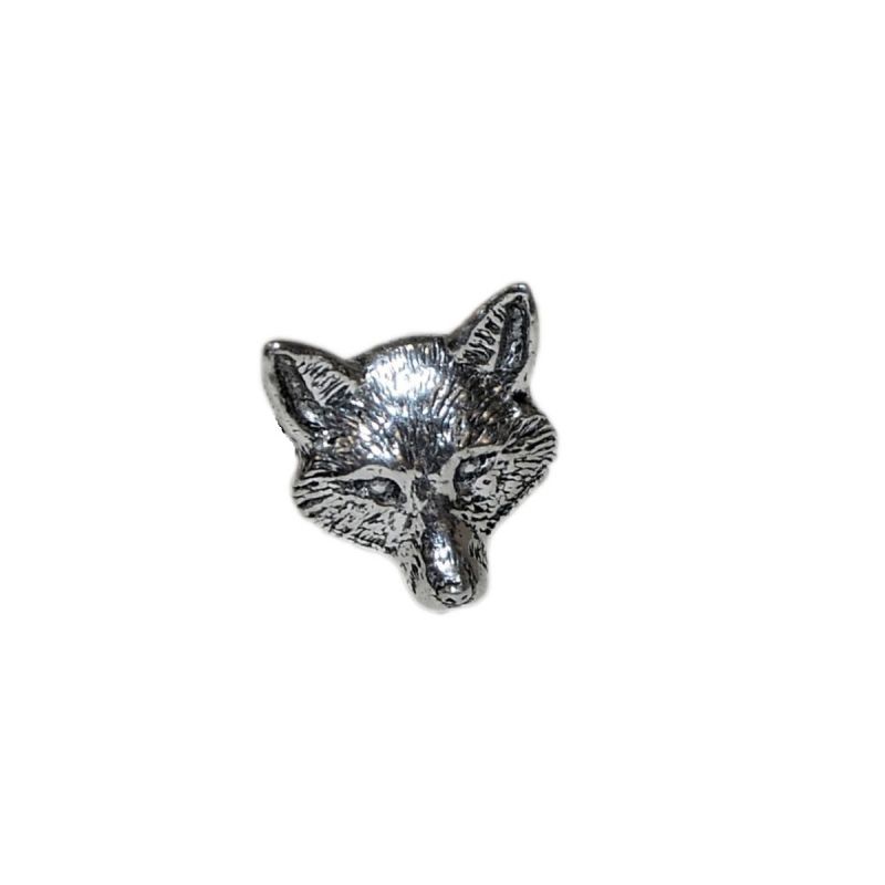king & priory Fox Head Pewter Lapel Pin