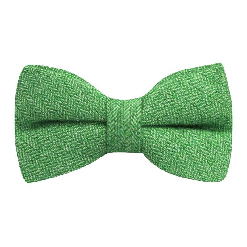 king & priory Garden Green Herringbone Bow Tie
